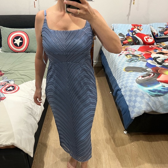 Bariano Perla Scoop Neck Midi in Lavender size 12 - Picture 2 of 3